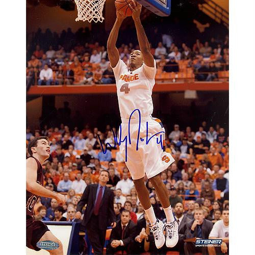 Wesley Johnson Syracuse White Jersey Two Handed Dunk Vertical 16x20 Photo