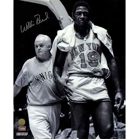 Willis Reed Walk Off Court with Trainer Signed 16X20 Photo