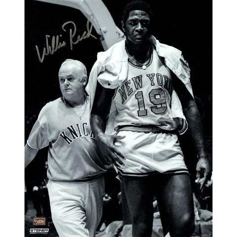 Willis Reed Walk Off Court with Trainer Signed 8x10 Photo