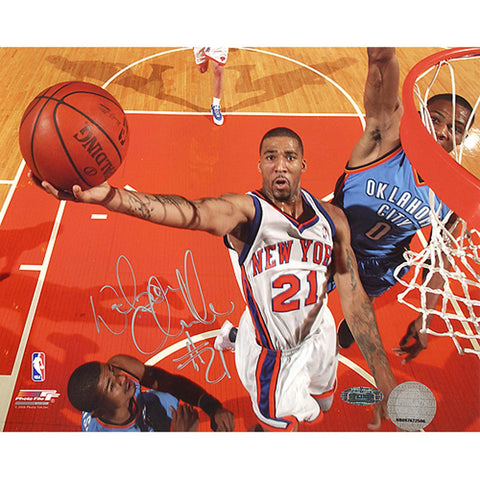 Wilson Chandler Backboard Cam Lay Up vs Thunder 8x10 Photo (Signed in Silver)