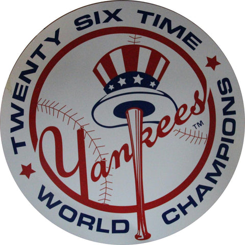 Yankees 26 World Champions Replica Plastic Sign (Round)