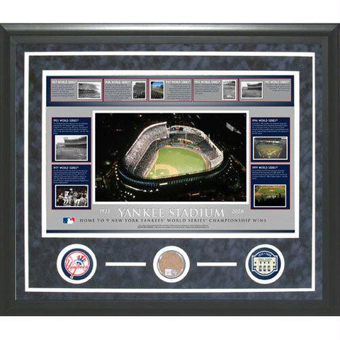 Yankees Timeline Collage Featuring the 9 Championships clinched at Yankee Stadium