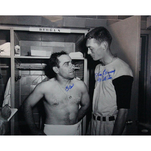 Yogi Berra & Jim Bunning B&W Horizontal Dual Signed 16x20 Photo w 9x All Star Insc