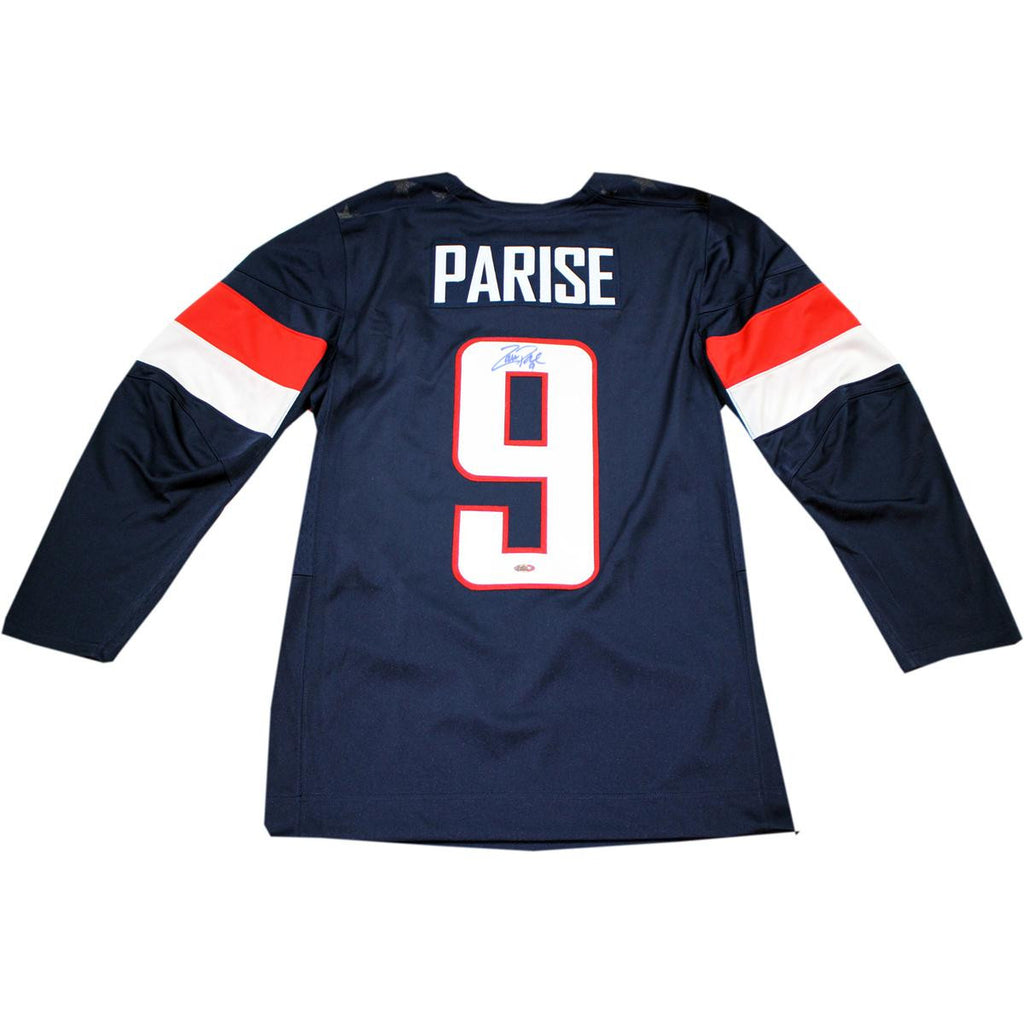 Zach Parise Signed USA Jersey