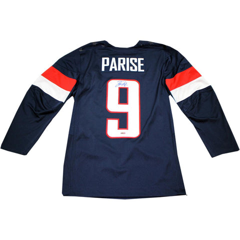 Zach Parise Signed USA Jersey